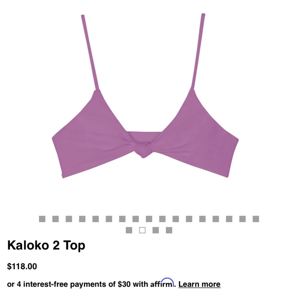 mikoh swim purple knot bikini top small